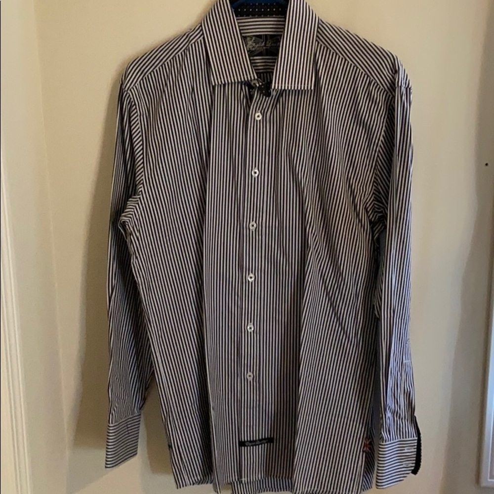 English Laundry Black/White Stripe Dress Shirt